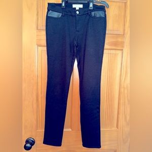 Black Michael Kors Pants W/Faux Leather Accents